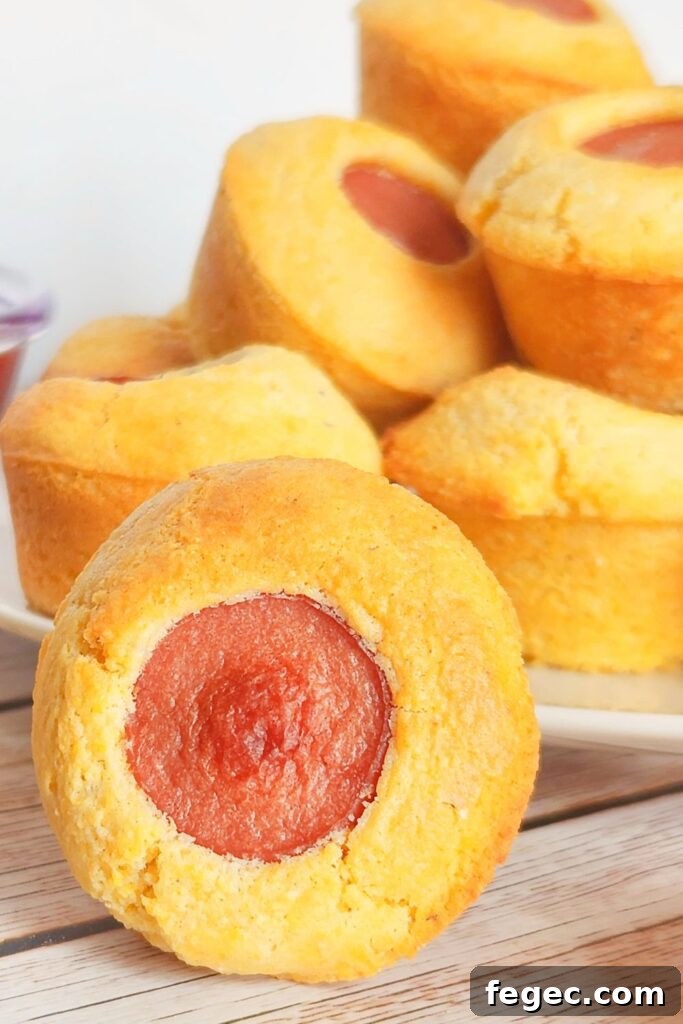 corn dog bites on table 