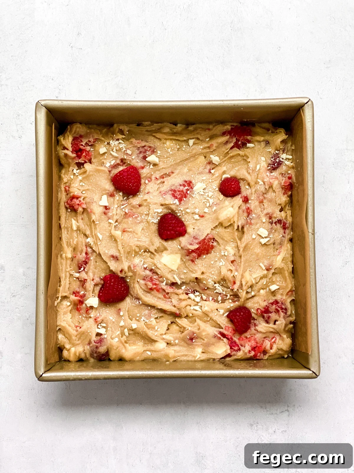 White Chocolate Raspberry Blondies Recipe — Chewy Fruity Bars 13 topped with more berries and chocolate