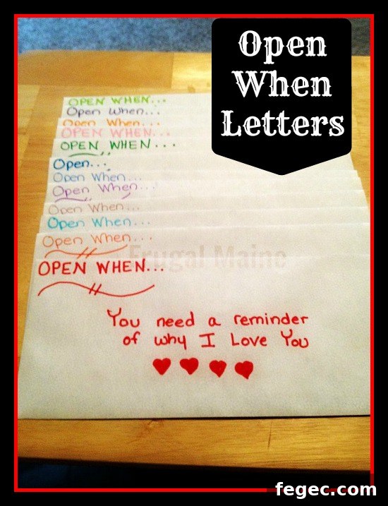 Open when... letters | 25+ Sweet Gifts for Him for Valentine's Day