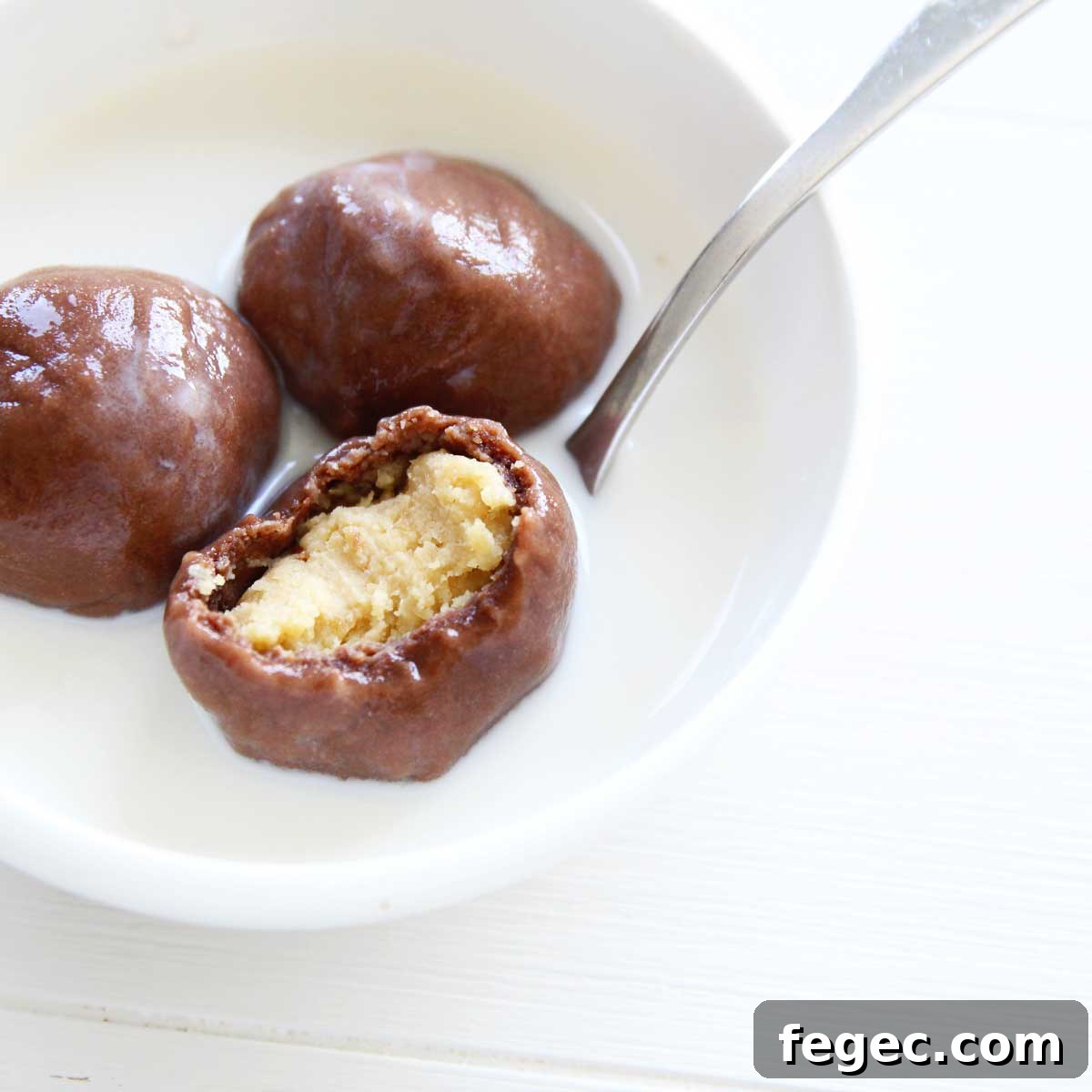 tang yuan - chocolate tang yuan with lotus seed paste filling
