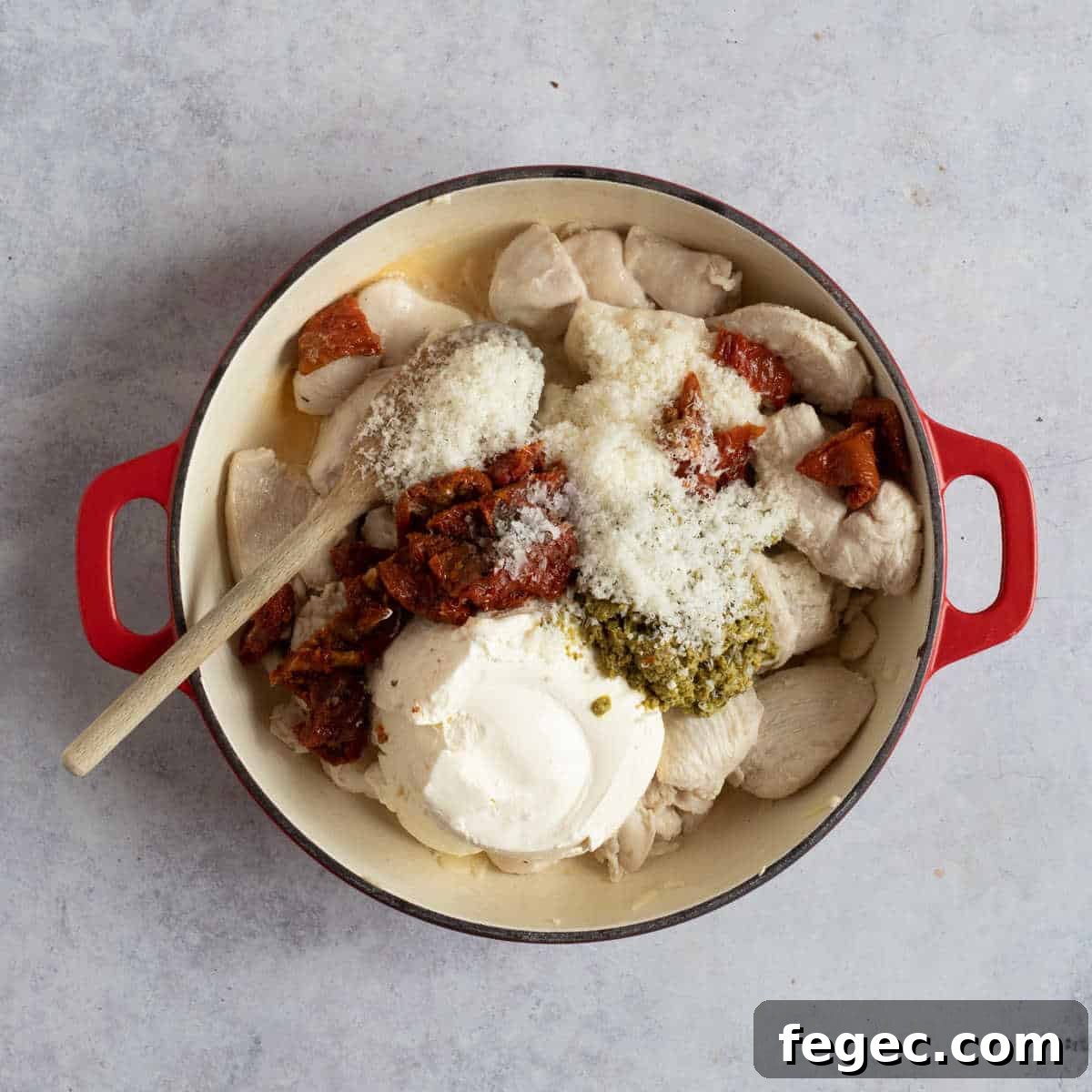 Chicken and creme fraiche.