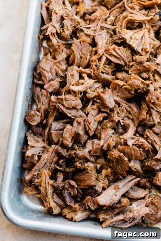 A tray of shredded lamb meat.