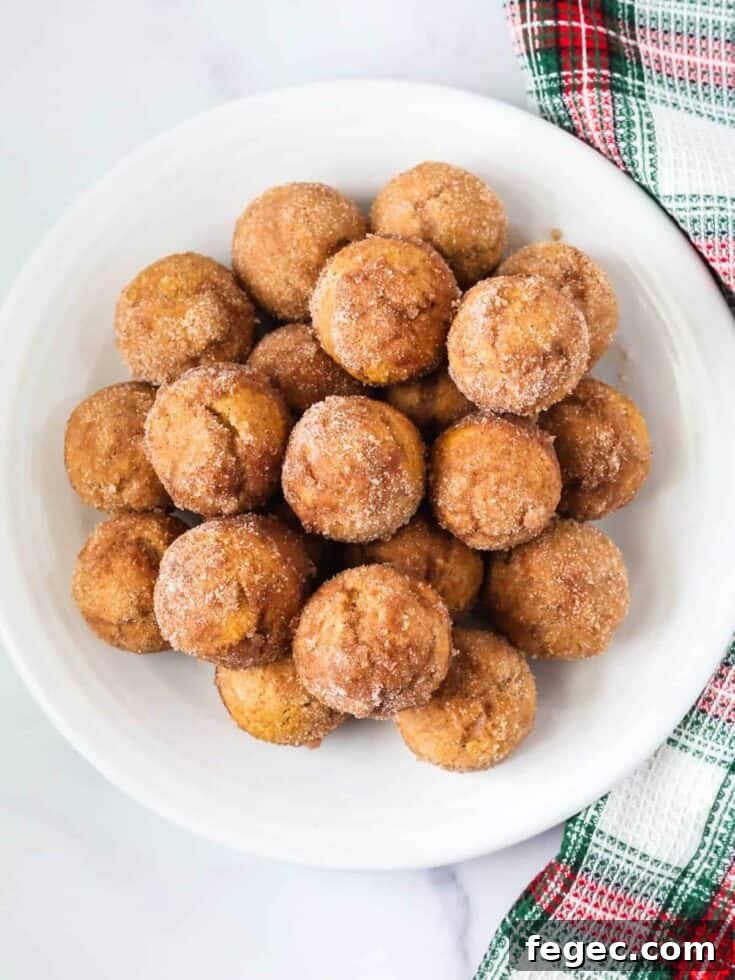 Bisquick gingerbread donut holes on a white plate