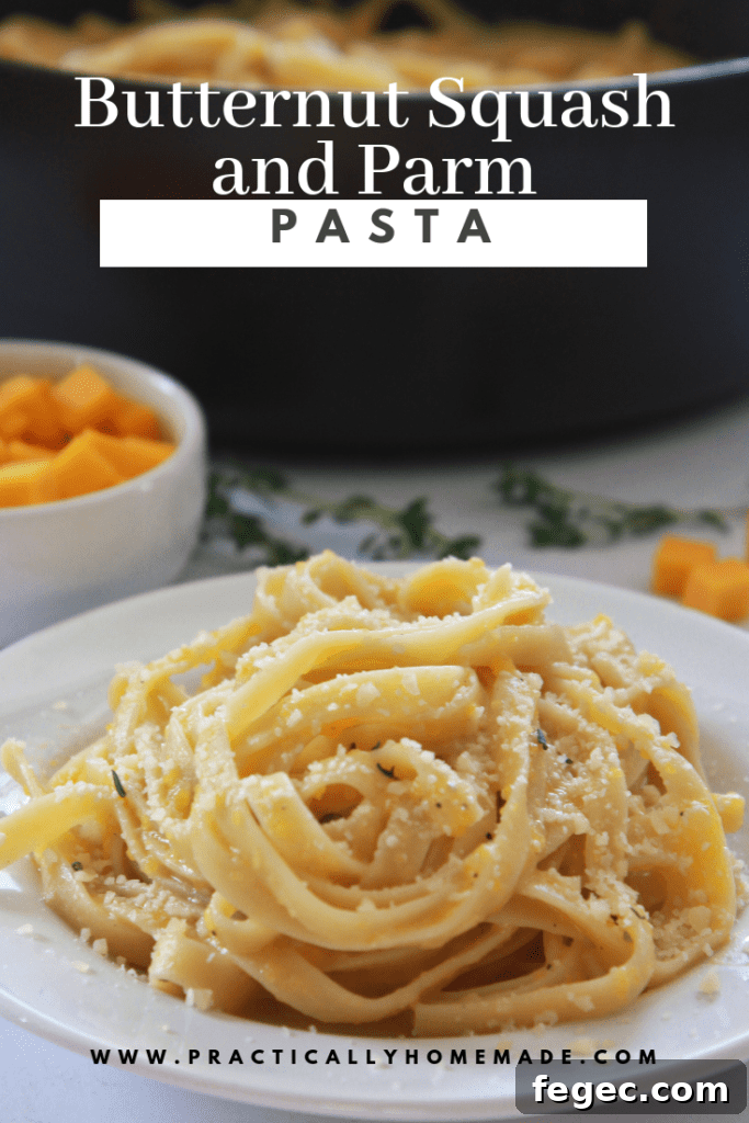 butternut squash and parm pasta | butternut squash pasta | butternut squash recipes | fall pasta recipes | fall dinner recipes