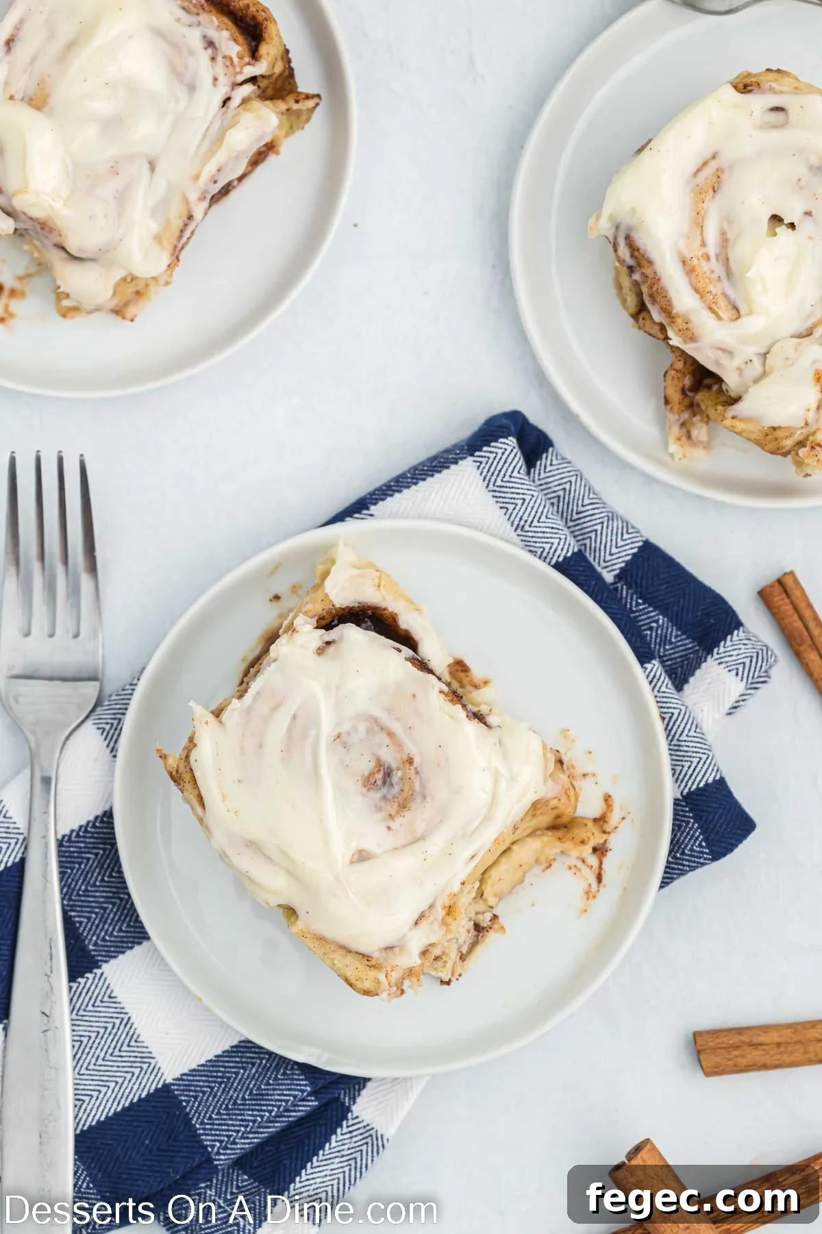 Cinnabon Cinnamon Rolls on a plate.