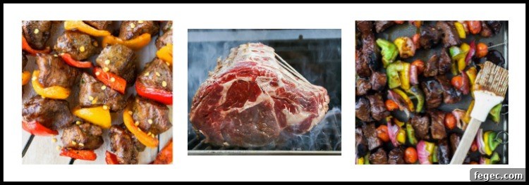 Collage of 3 photos; The 16 Best BBQ Recipes; compiled by Jane Bonacci, The Heritage Cook 2018
