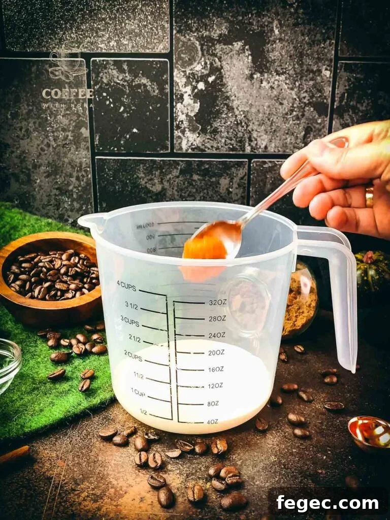 Add your pumpkin purree.