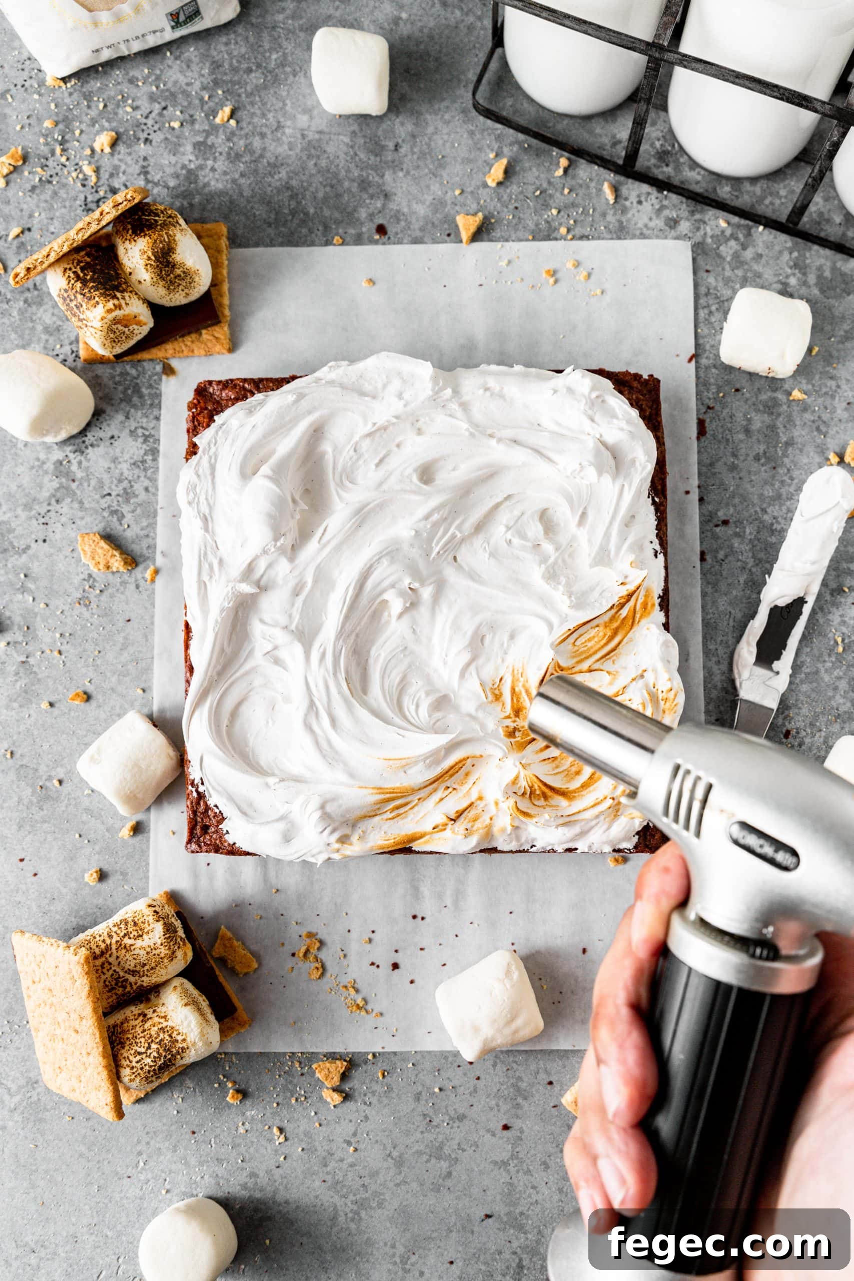 15-Minute Marshmallow Meringue Frosting Recipe 2 S'mores Brownies
