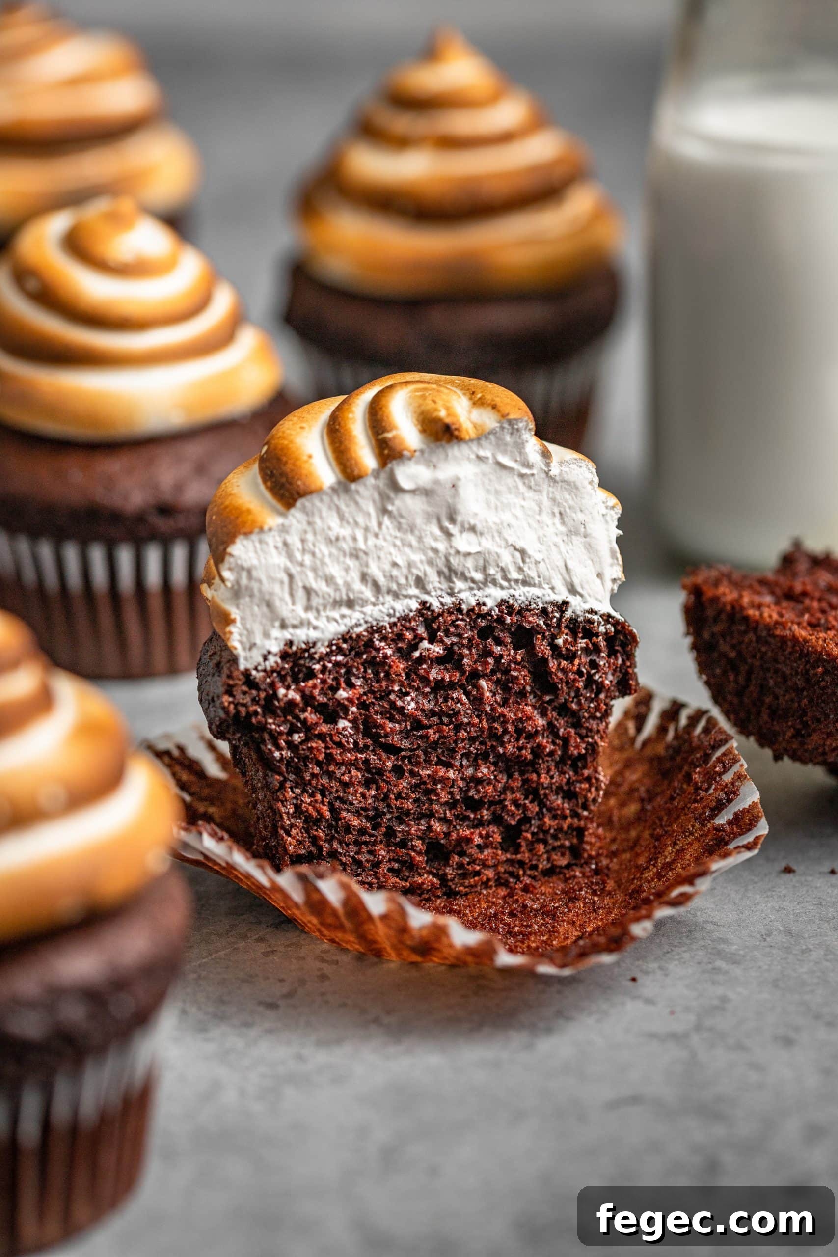 15-Minute Marshmallow Meringue Frosting Recipe 6 Hot Chocolate Cupcakes