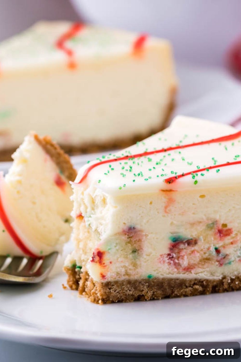 cheesecake with a slice taken out 