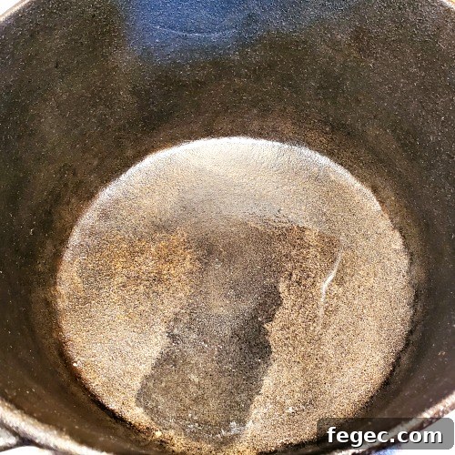 Oil Inside the Pan Of Dutch Oven