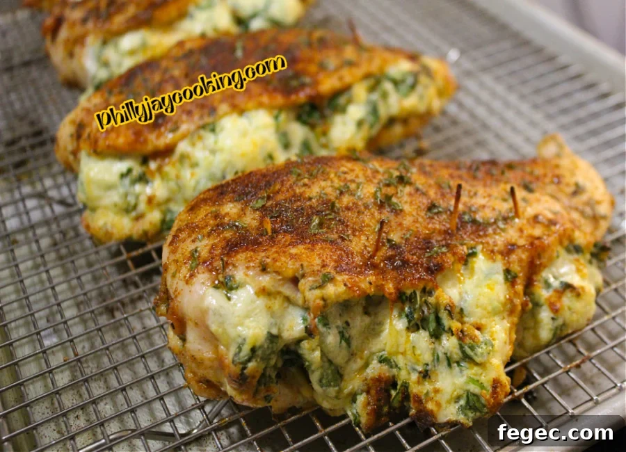 Cheesy Spinach-Stuffed Chicken Breasts: Juicy Oven-Baked Recipe 12 Cheesy Spinach Stuffed Chicken