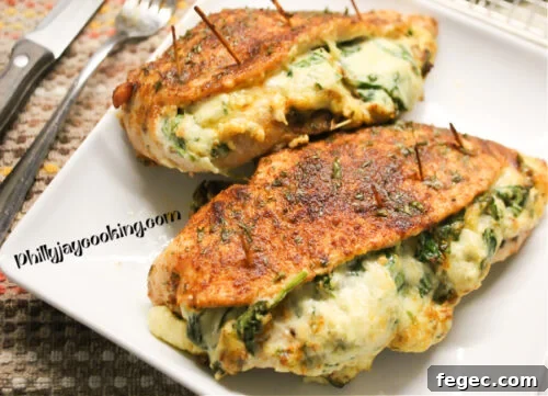 Cheesy Spinach Stuffed Chicken Breast