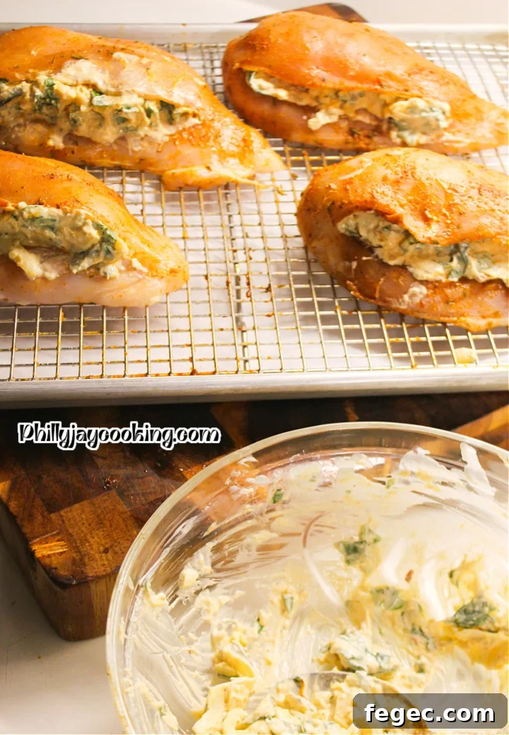 Cheesy Spinach-Stuffed Chicken Breasts: Juicy Oven-Baked Recipe 10 Breasts