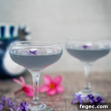 sugar free lavender martini in glasses