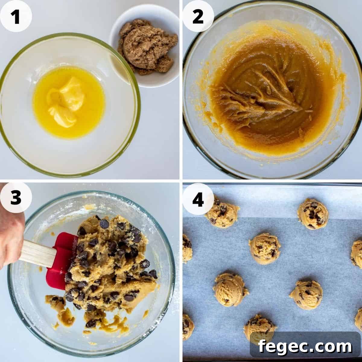 Four-step photo collage showing how to make the recipe.