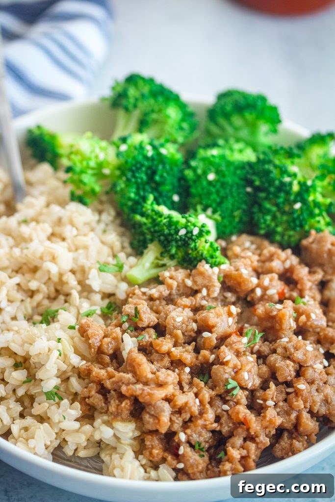 Sweet and Spicy Ground Turkey & Broccoli Bowl