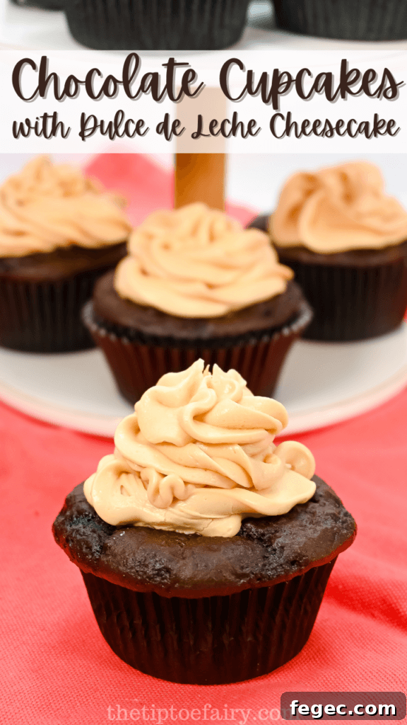 Title image for Chocolate Cupcakes with dulce de leche cheesecake 