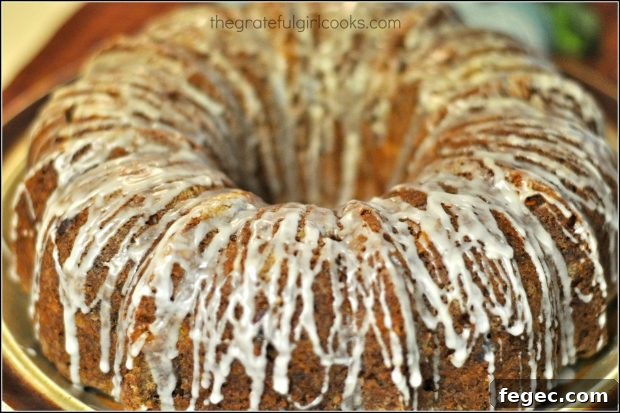 Finished hummingbird cake with decorative icing.