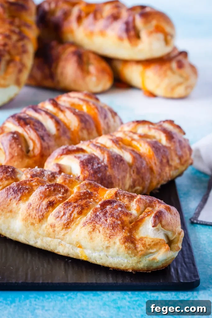 ham cheddar pretzel rolls