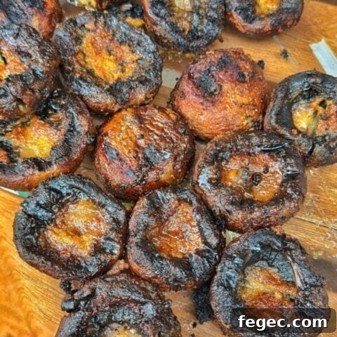 Steakhouse Style Garlic Butter Marinated Grilled Mushrooms