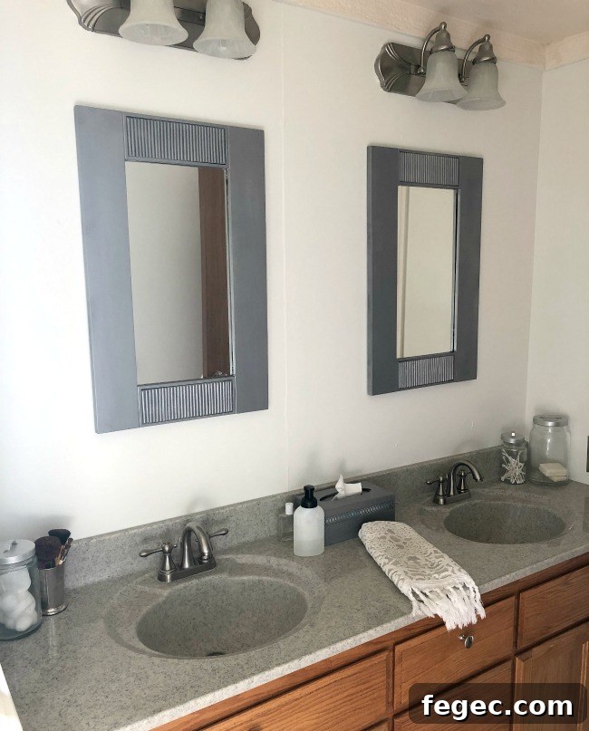painted master sink area after