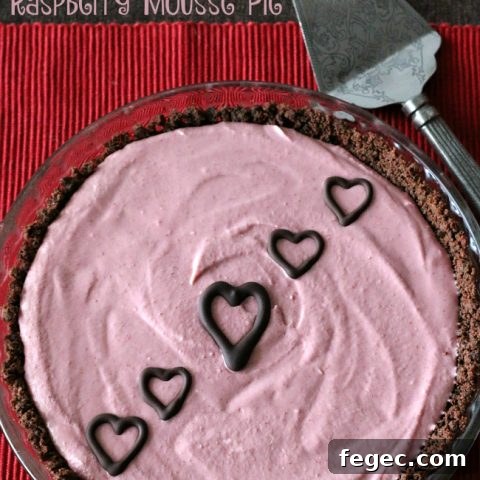 Gluten-free, Dairy-free Chocolate Raspberry Mousse Pie - Recipe for a delicious Valentine's Day treat!