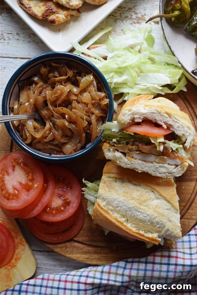 Chicken Cutlet Sandwiches with Roasted Italian Peppers