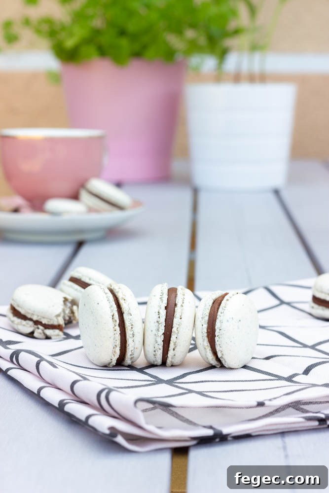 Macarons on tray