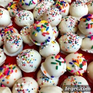 Perfect Cake Balls: Simple No-Bake Party Treats 9 cake bites with sprinkles