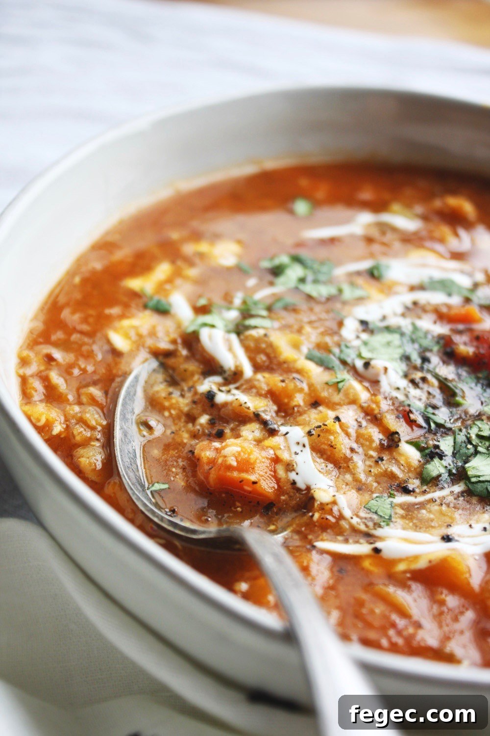 Bowl of lentil stew