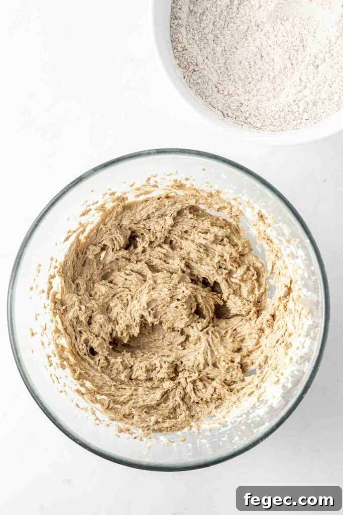 Mixing the cookie dough