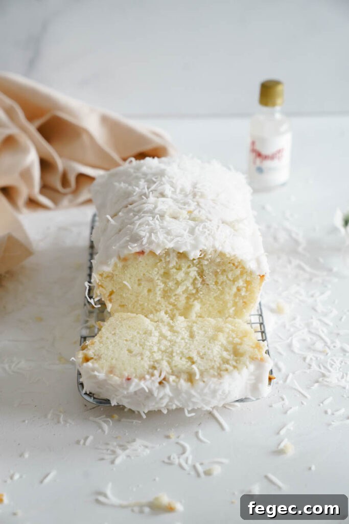Glazed coconut loaf