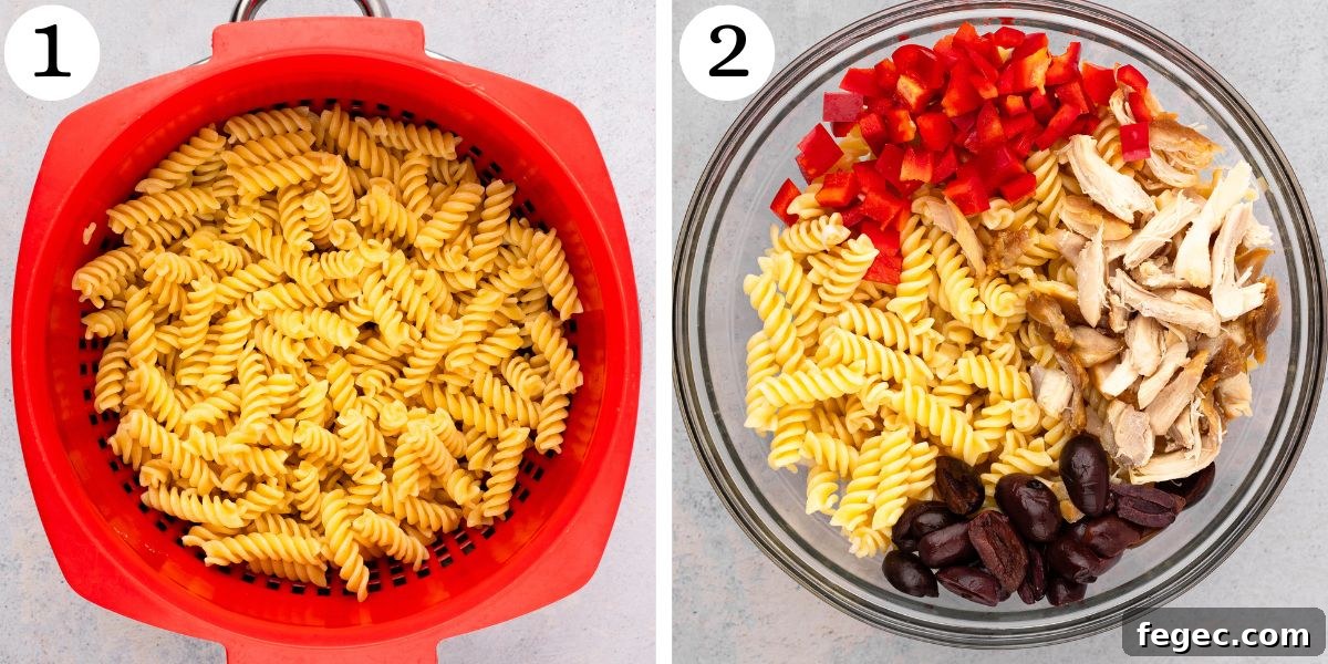 Nutritious Italian Chicken Pasta Salad Instructions 1-2
