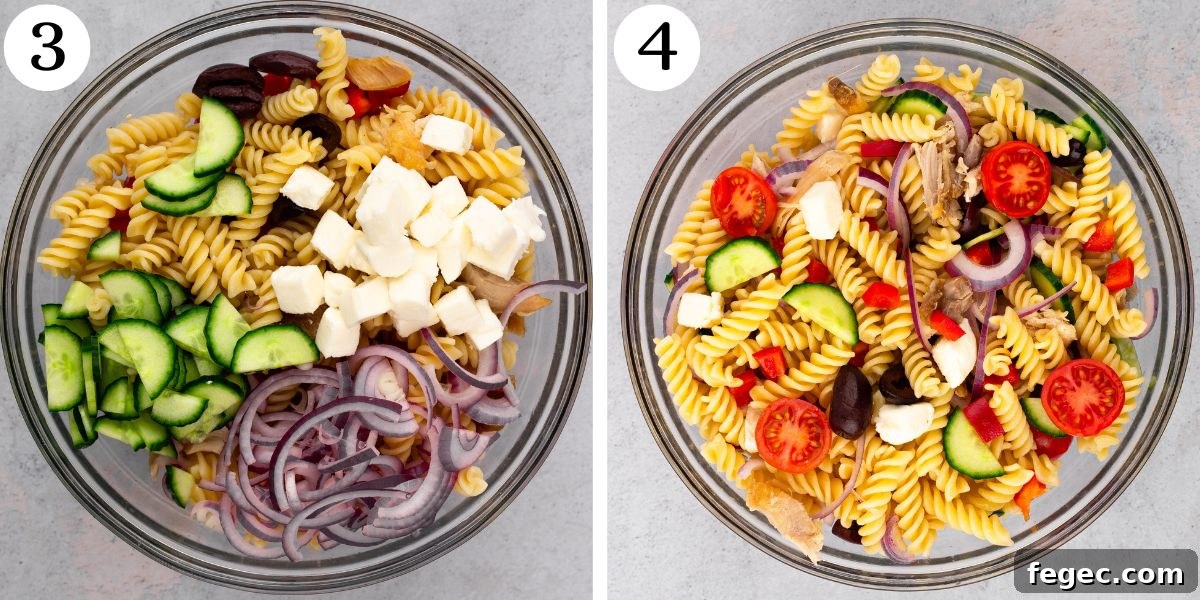 Healthy Italian Chicken Pasta Salad Instructions 3-4