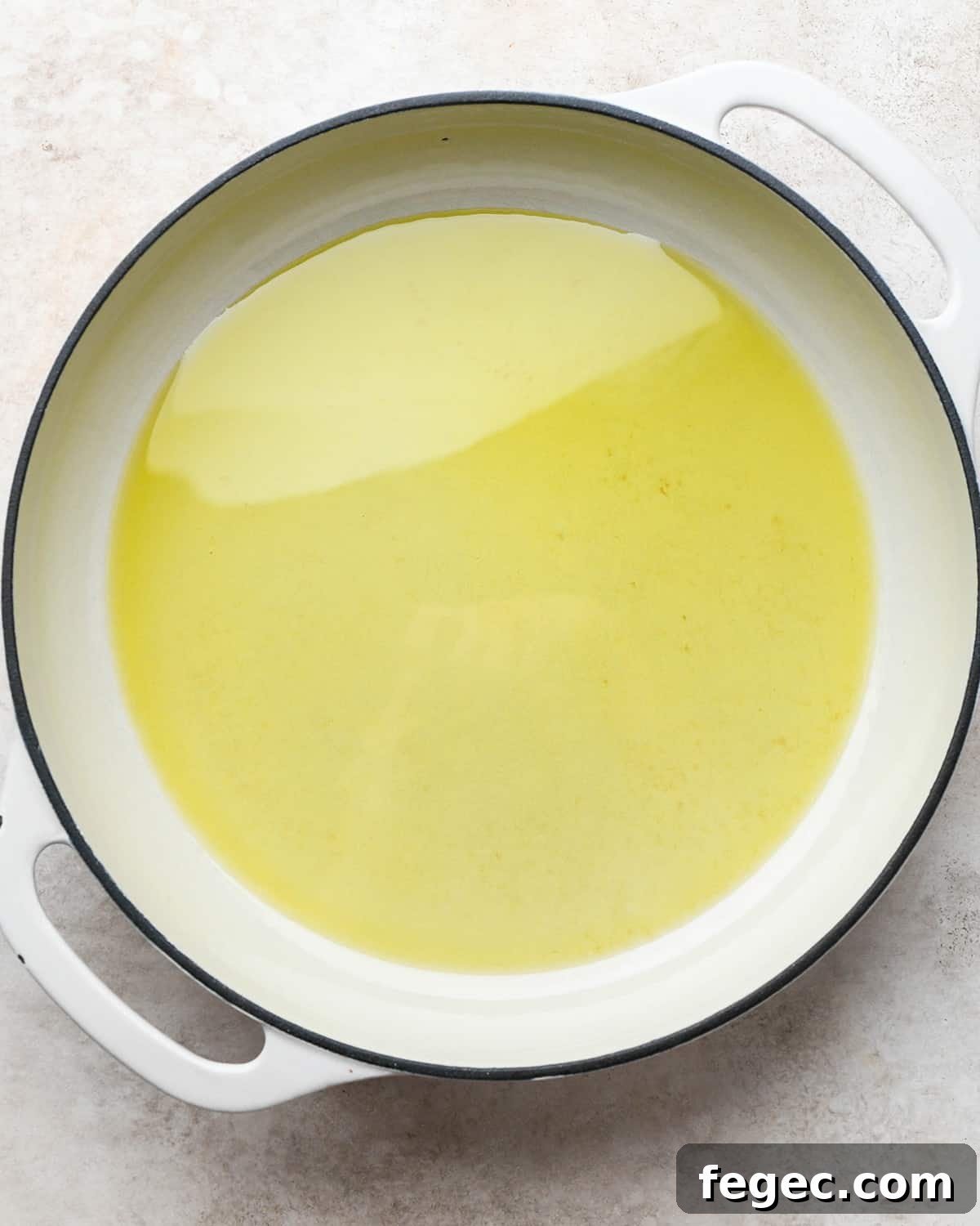 olive oil in a frying pan