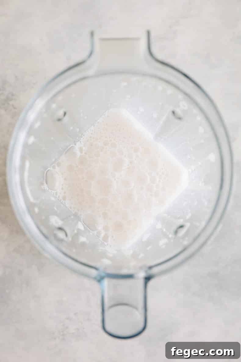 vanilla cold foam in a blender.