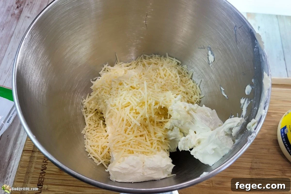 add parmesan cheese to cream cheese mixture