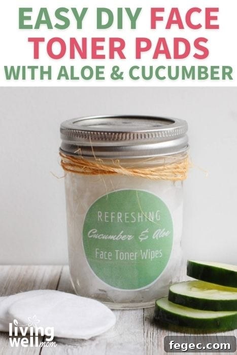 DIY Face Pads made with toner with aloe vera