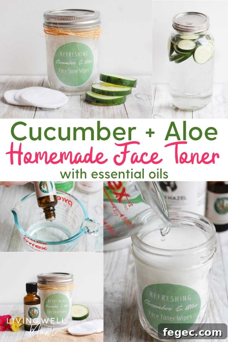 cucumber aloe vera homemade face toner