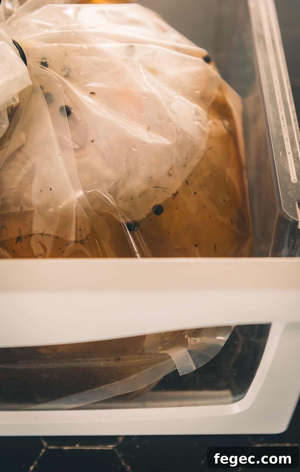 Close up showing no leaks in the drawer.
