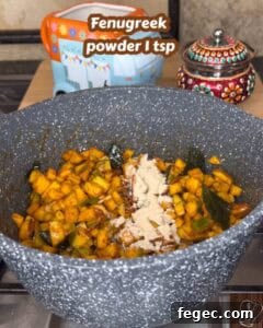 Authentic Kerala style mango pickle with fenugreek powder.