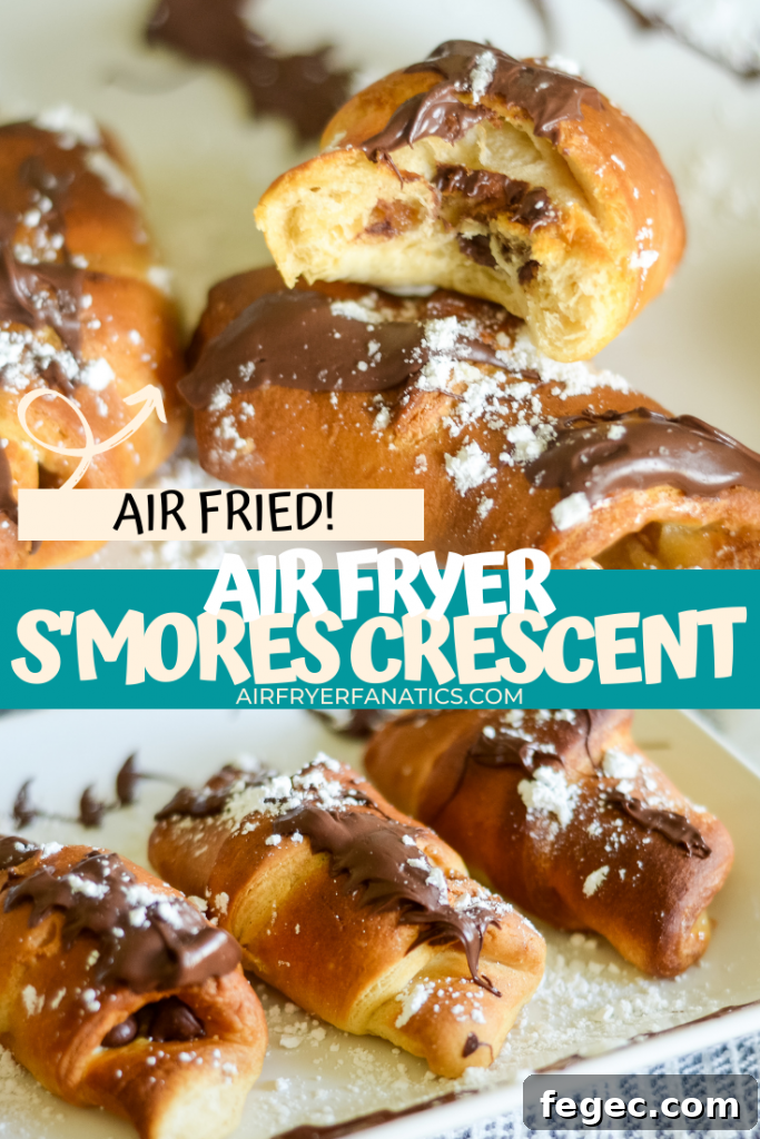 Air Fryer S'mores Crescent Roll Recipe for Gooey Dessert 9 air fryer s'mores crescent rolls
