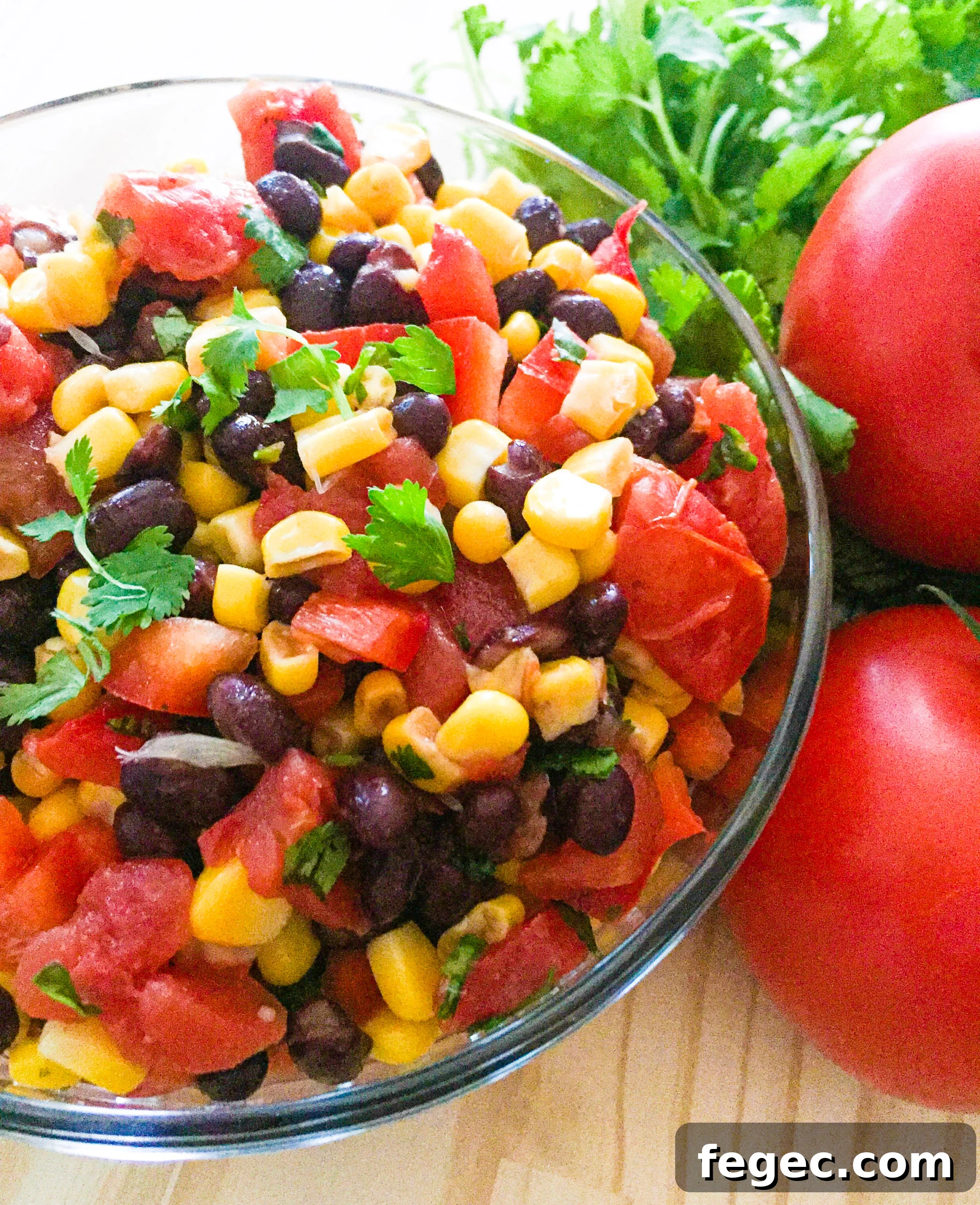 black bean corn salad closeup