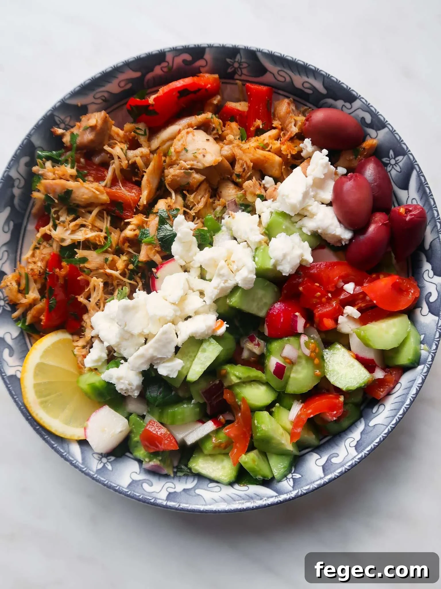 leftover chicken gyros bowls