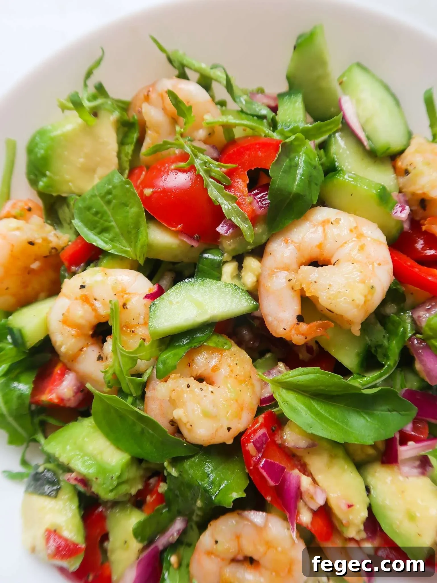avocado shrimp arugula salad