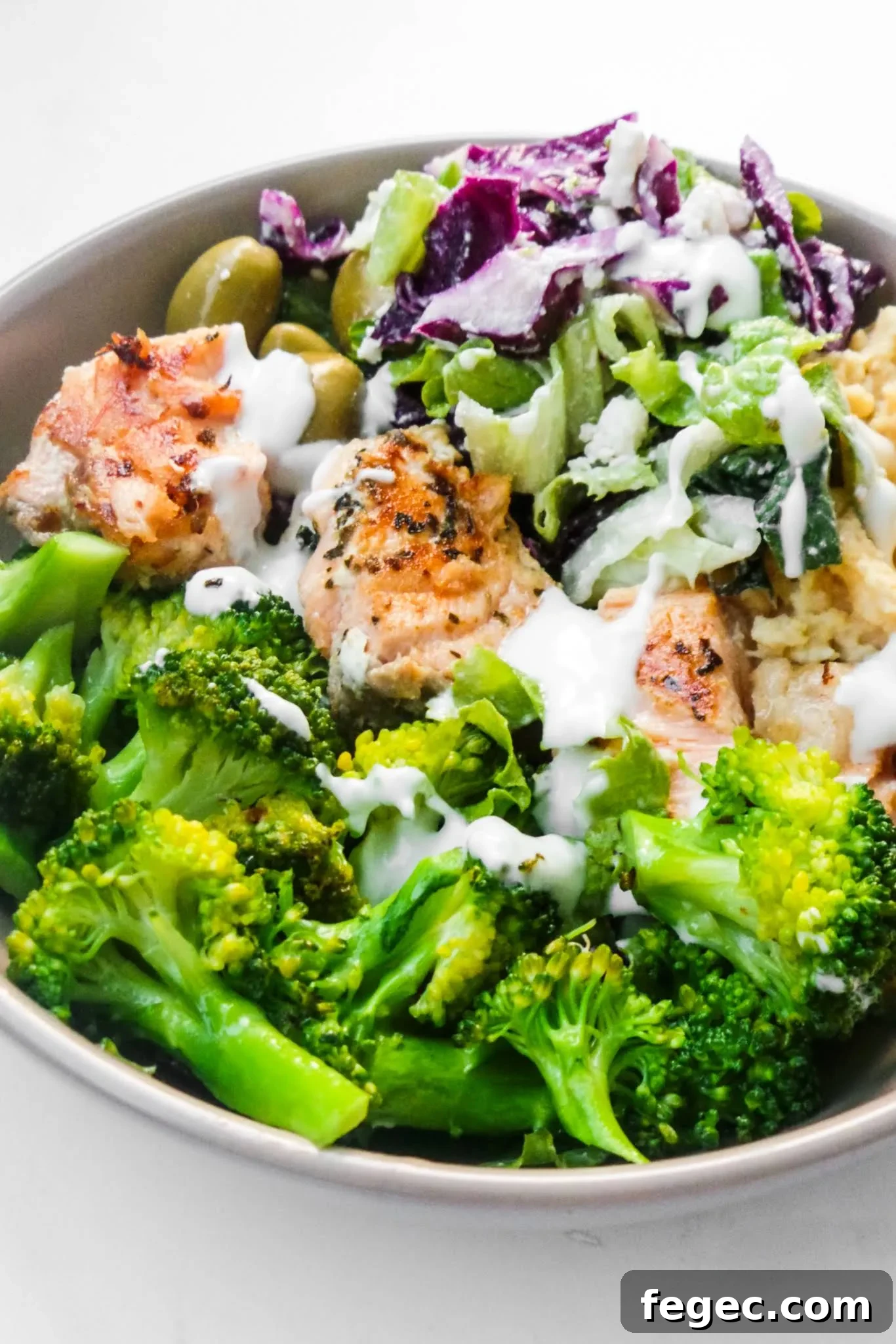 Mediterranean salmon bowl