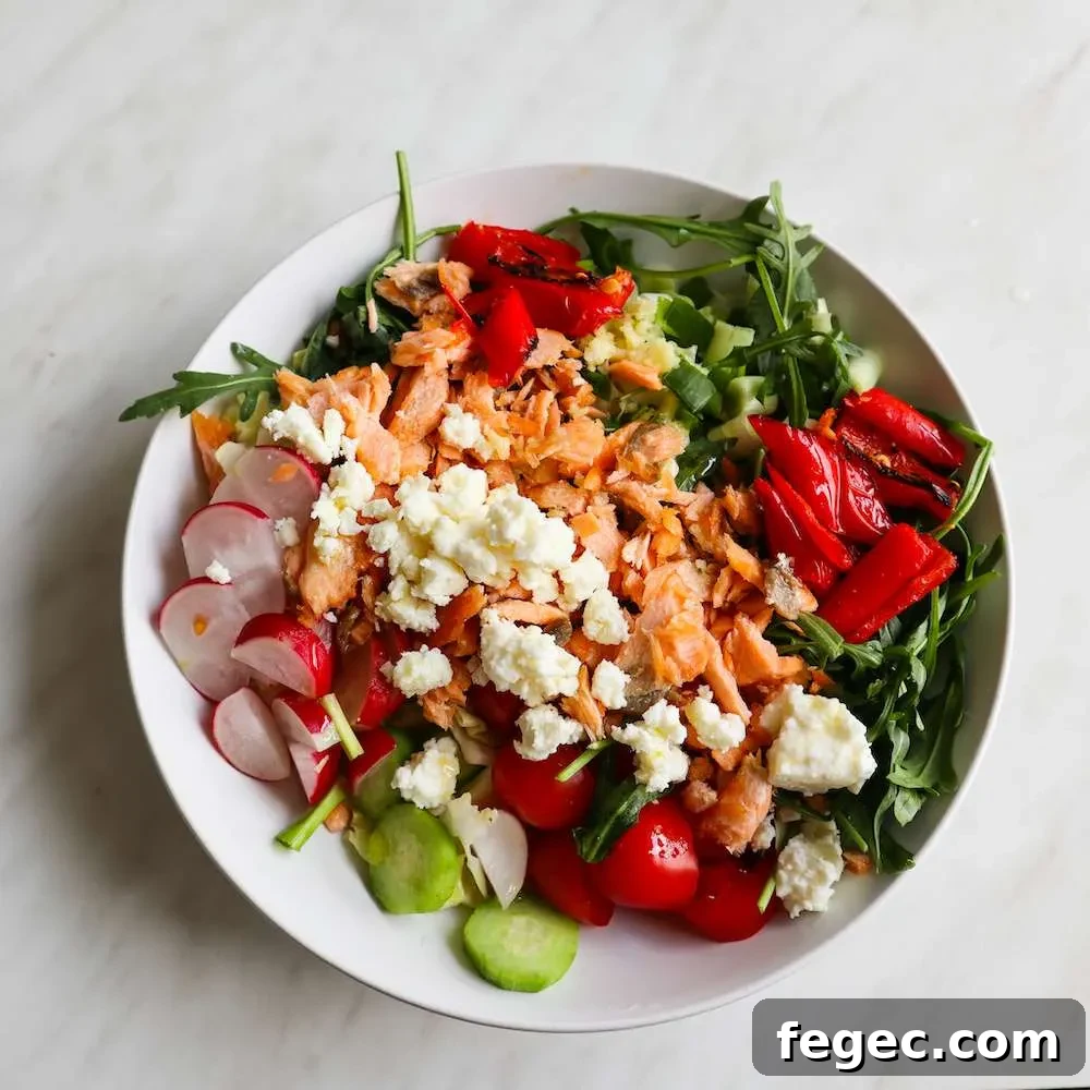 Mediterranean salmon salad