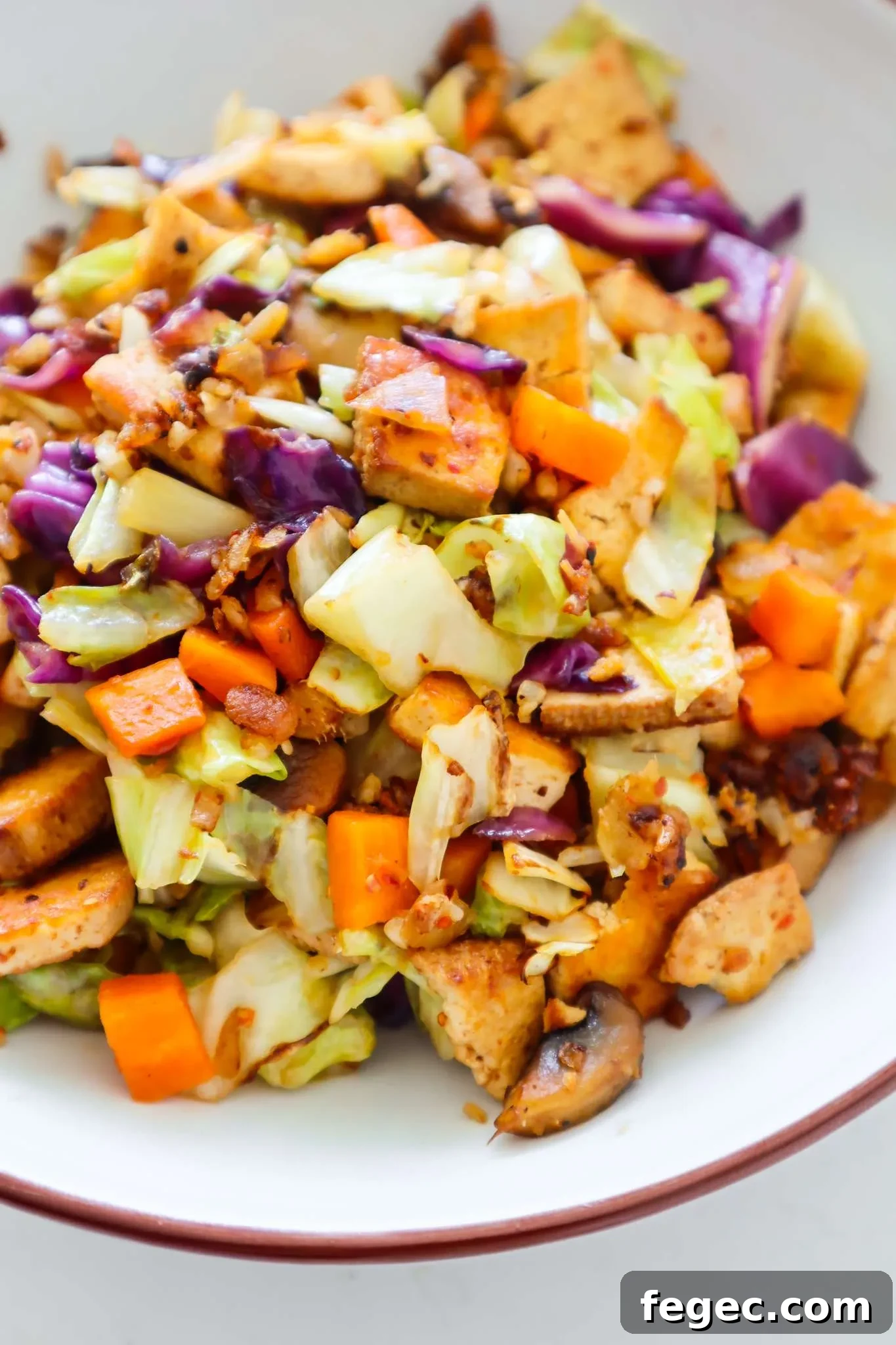 Easy cabbage tofu stir-fry