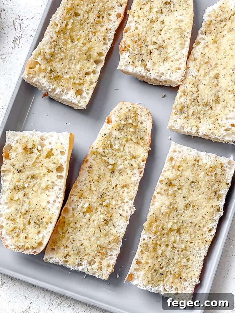 Crispy Vegan Garlic Bread Recipe You’ll Love 8 several pre baked bread pieces on baking sheet